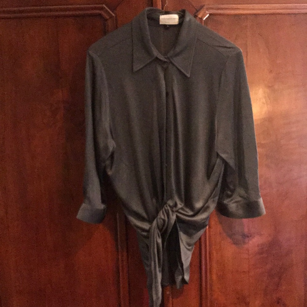 Sheer tie waist top